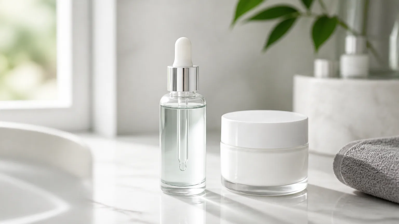 Sérum hidratante sem marca para guia de ácido hialurónico