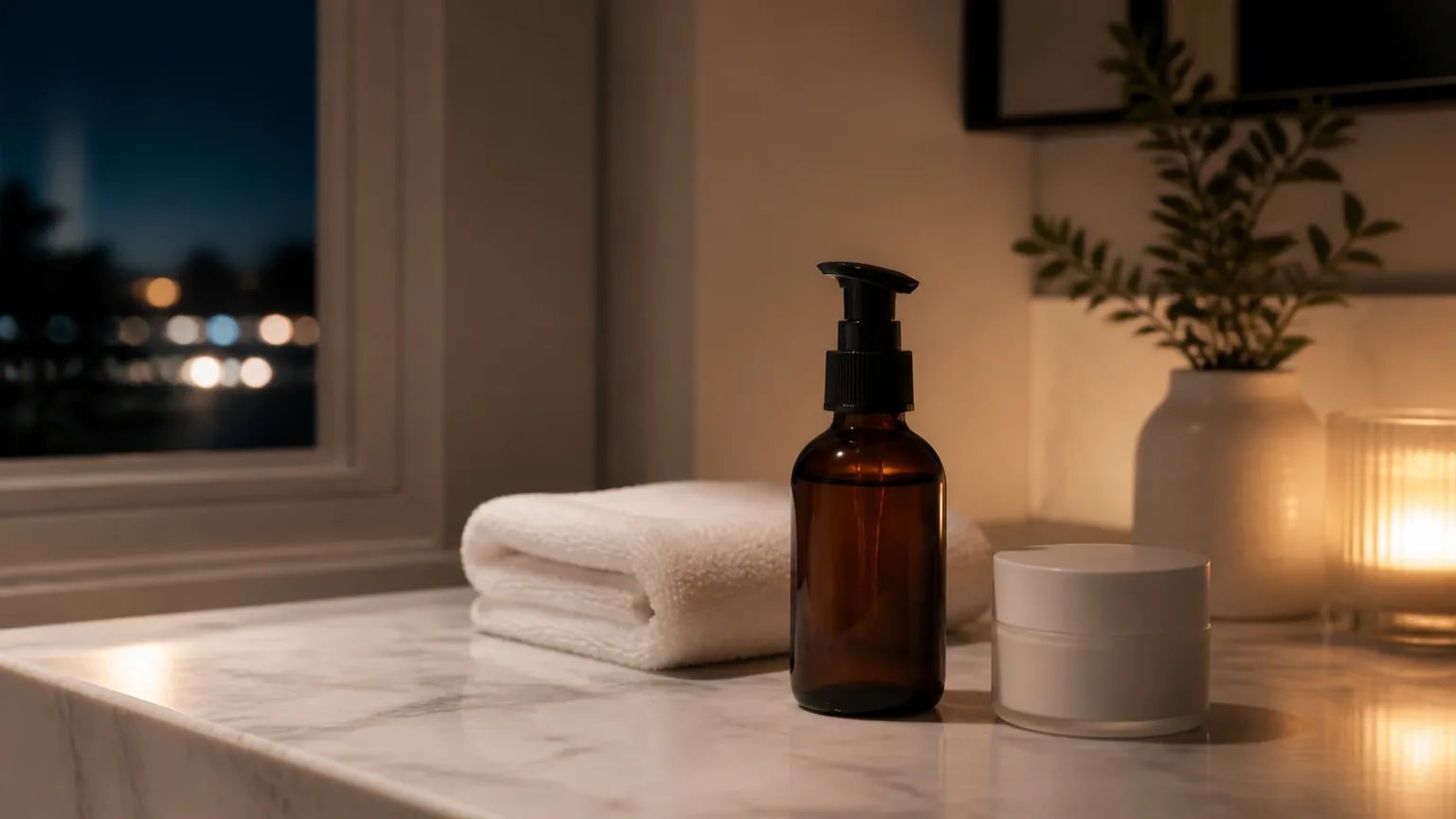 Sérum noturno sem marca para guia de retinol para iniciantes