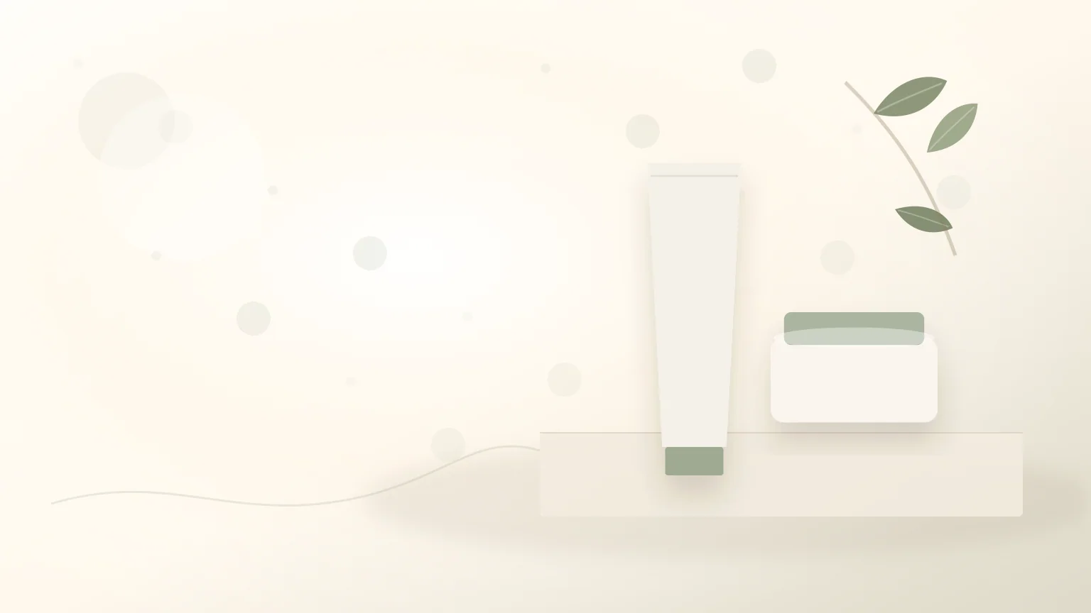 Produtos de skincare suaves sem marca para pele sensível