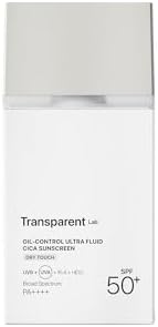 Transparent Lab Oil Control Ultra Fluid Cica Sunscreen SPF50+ 100 ml – Protector Solar Facial con Niacinamida...