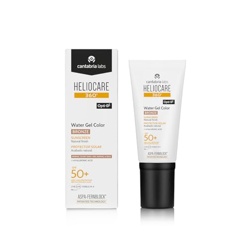 Cantabria Labs - Heliocare 360° Color Water Gel SPF 50+ - 50ml - Tono Bronze - Hidratante - Proteção solar Av...