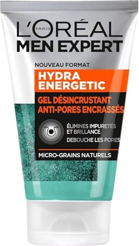 L'Oréal Paris L'Oréal Men Expert - Gel Désincrustant Anti-Pores Encrassés -Soin du Visage - Hydra Energetic - 100 mL