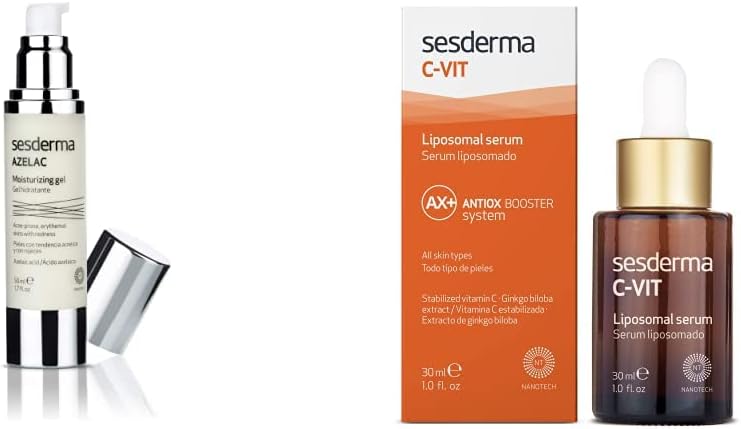 Sesderma Azelac Gel Hidratante para la Rosácea - 50 ml & C-Vit Liposomal Serum - 30 ml