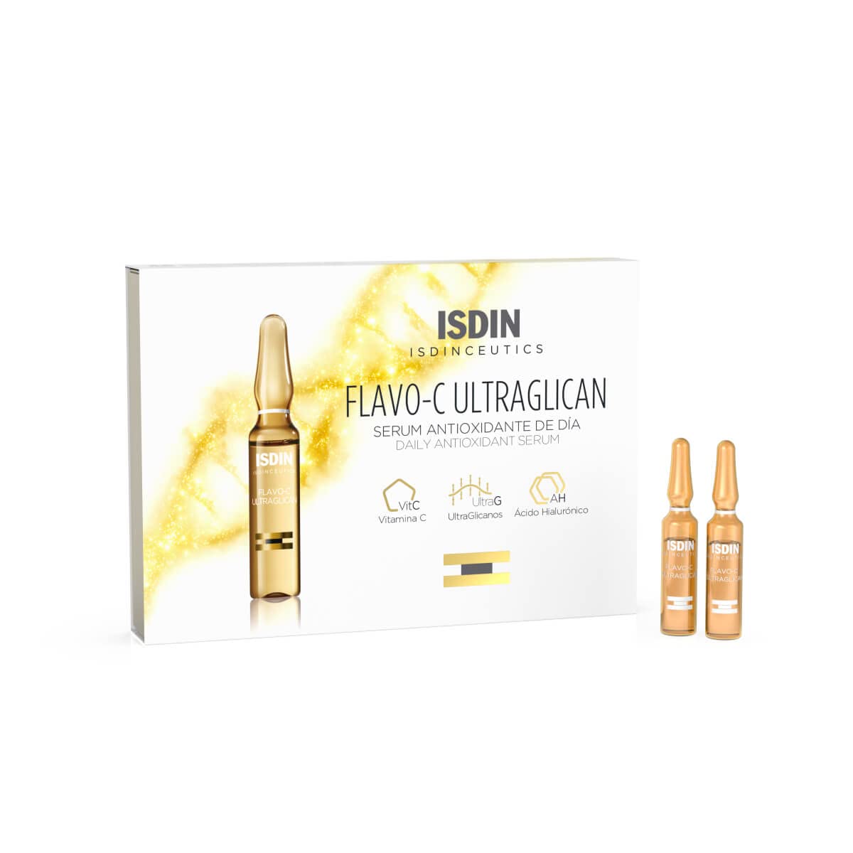 ISDIN Serum Facial Antioxidante de dia Flavo-C Ultraglican, 2 ml (Paquete de 30)