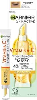 Garnier Creme para Contorno dos olhos, com 4% Vitamina C + Niacinamida + Cafeína + Polvo de Banana