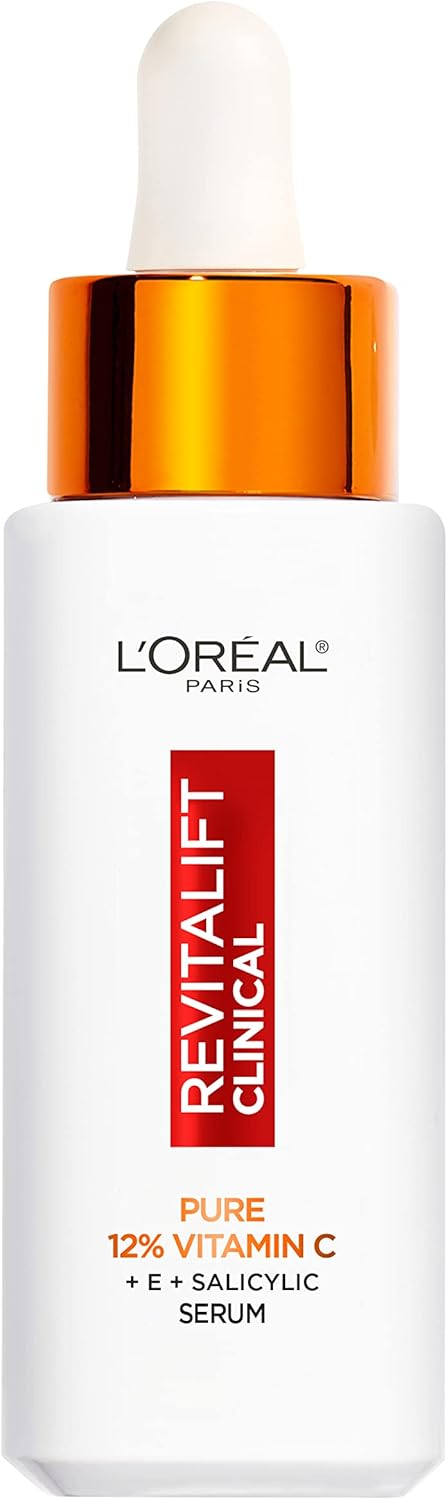 L'Oreal Paris L'Oréal Paris Revitalift Clinical 12% Pure Vitamin C Brightening Serum para rosto, potente prot...