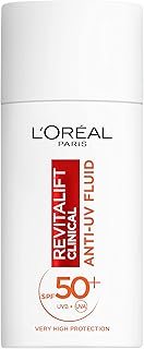 L'Oréal Paris Cuidado facial con SPF 50+ y vitamina C antioxidante, fluido anti-UV para tod...