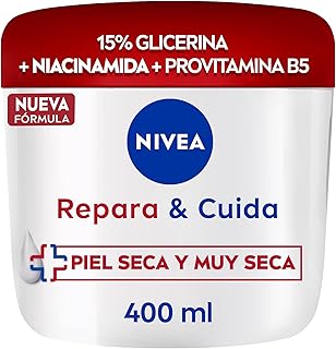NIVEA Repara & Cuida Crema hidratante corporal, facial y para manos (1 x 400 ml), crema hid...