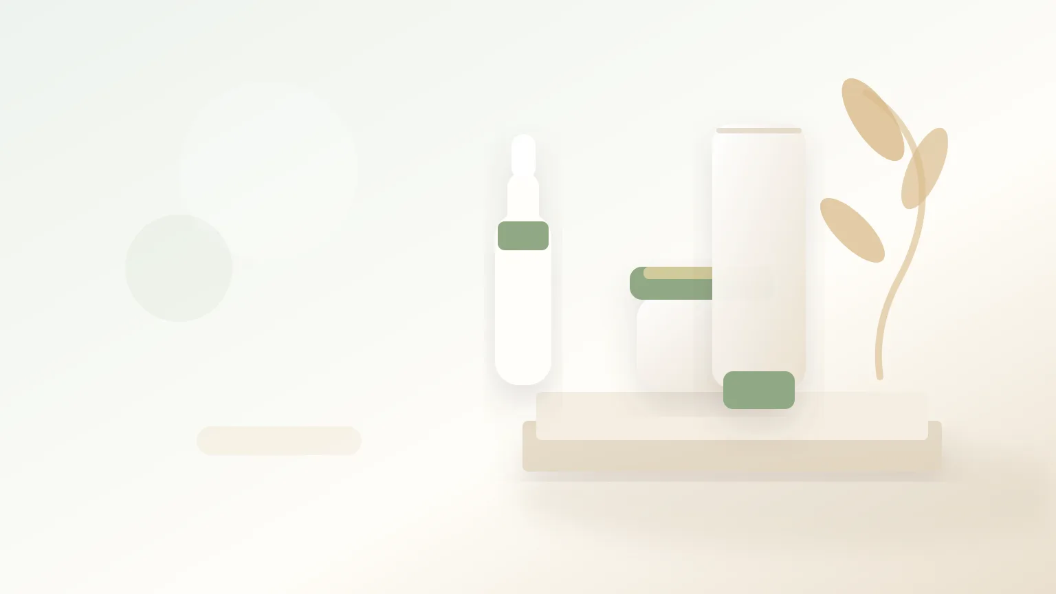Sérum leve sem marca e creme simples para rotina com niacinamida
