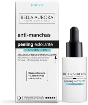 Bella Aurora Peeling Exfoliante 10% AHA + PHA | Sérum facial para manchas para una Pele más luminosa, uniform...