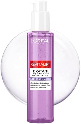 L'Oréal Paris Revitalift Filler Hidratante Limpeza facial con Ácido Hialurónico y Ácido Salicílico. Suaviza e...