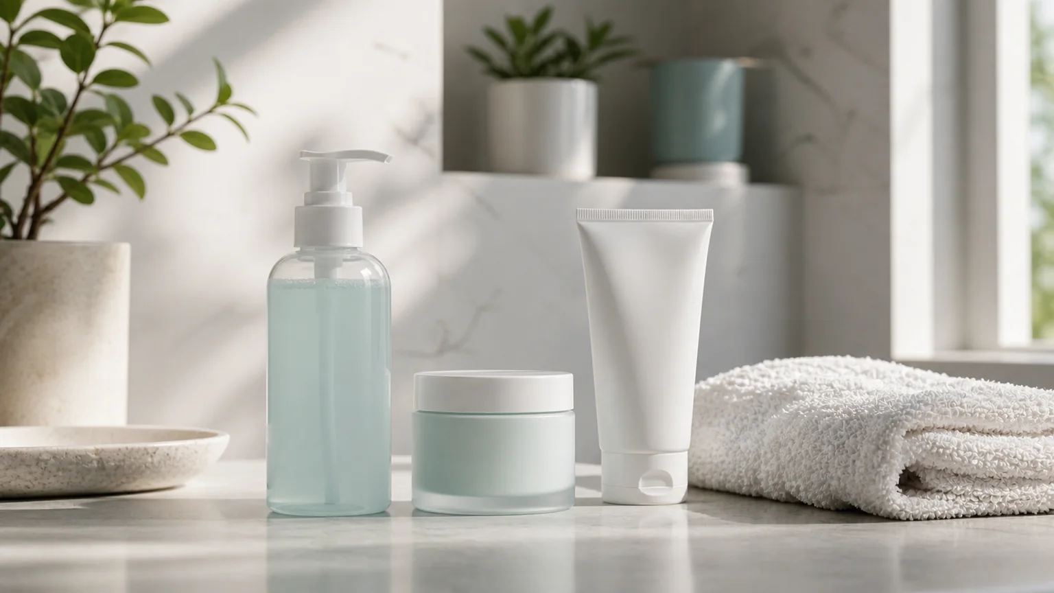 Rotina simples para pele jovem com limpeza, hidratação e protetor solar sem marcas